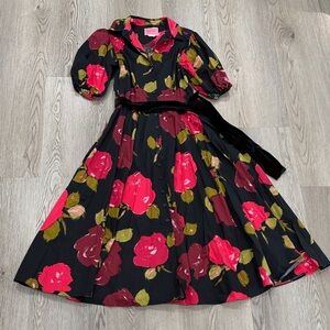 Kate Spade Floral Dress in Black and Pink